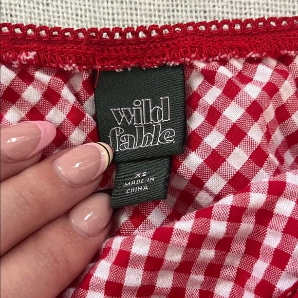 wild fable Red Gingham Maxi Skirt - Picture 2 of 3